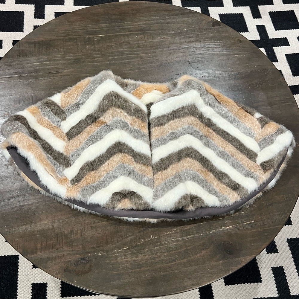 Anthropology Fluffy Chevron Cape